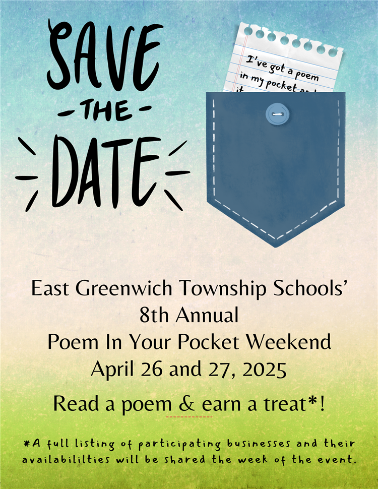  Save the Date for Poem In Your Pocket Weekend